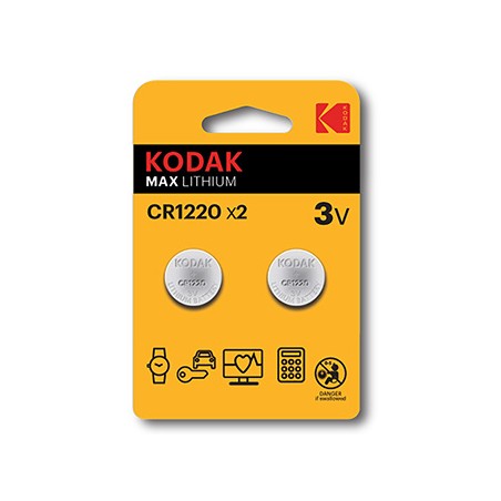 Kodak MAX Jednorazowa litowa baterie CR1220, 2-pack