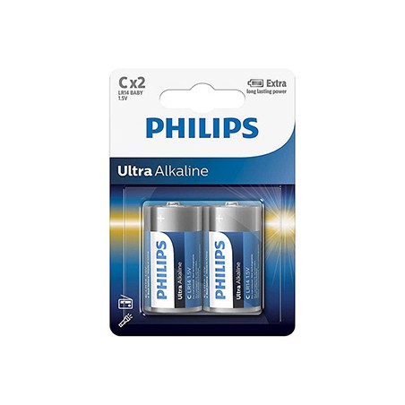 PHILIPS ULTRA Jednorazowa alkaliczna baterie C, 2-pack