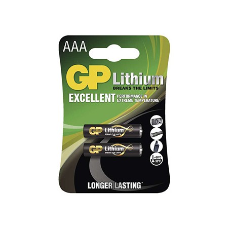 GP Jednorazowa litowa baterie AAA, 2-pack