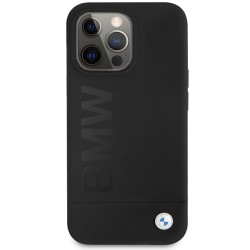 BMW nakładka do iPhone 13 Pro 6,1&quot BMHCP13LSLBLBK czarna hard case Liquid Silicone Logo