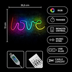 Neon LED RGB LOVE FLRN01 + RC Forever Light