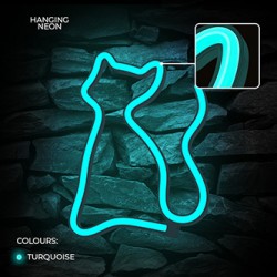 Neon LED Light CAT turquoise NNE24 Neolia
