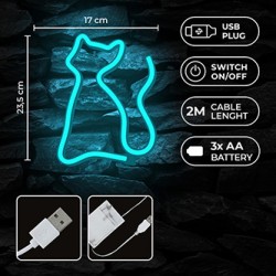 Neon LED Light CAT turquoise NNE24 Neolia