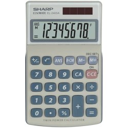 Sharp Kalkulator EL-240SA, srebrna, kieszonkowy, 8 miejsc