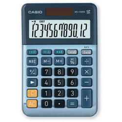 Casio Kalkulator MS 120 EM, srebrna, stołowy