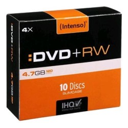 Intenso DVD+RW, Rewritable, 4211632, 4.7GB, 4x, slim case, 10-pack, 12cm, do archiwizacji danych
