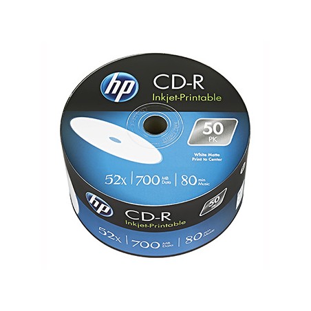 HP CD-R, CRE00070WIP-3, 69301, Printable, 50-pack, 700MB, 52x, 80min., 12cm, bulk, do archiwizacji danych