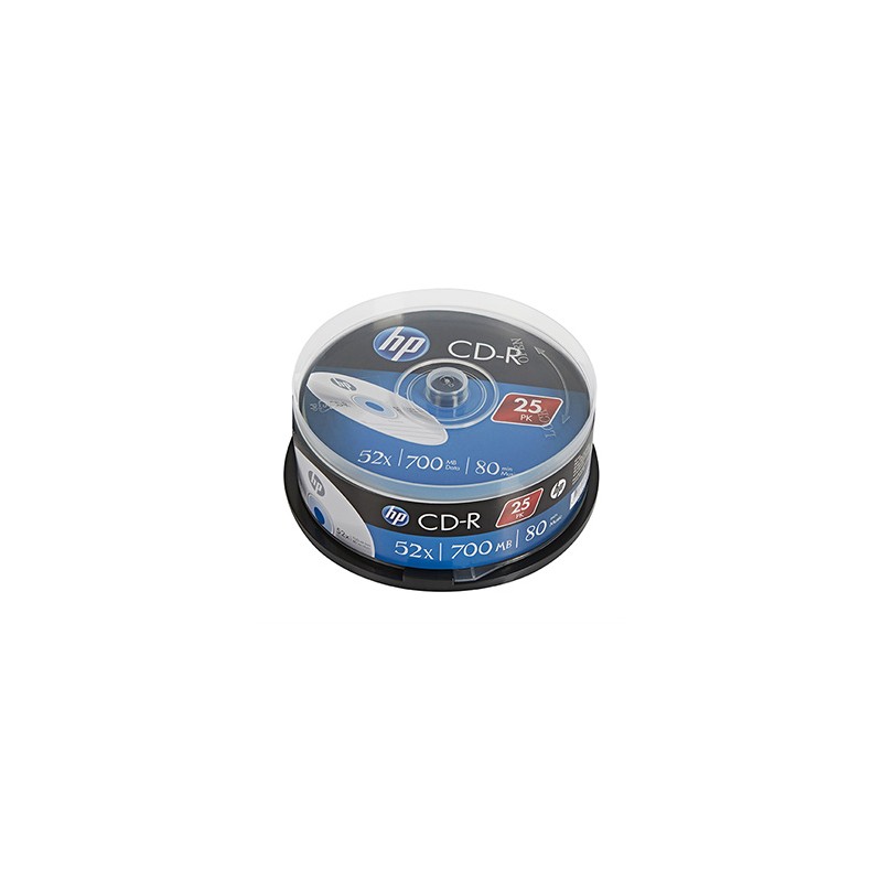 HP CD-R, CRE00015-3, 69311, 25-pack, 700MB, 52x, 80min., 12cm, bez możliwości nadruku, cake box, do archiwizacji danych