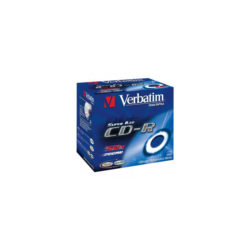 Verbatim CD-R, 43326, DataLife PLUS, 1-pack, 700MB, 52x, 80min., Crystal, jewel box, Cena za 1 szt