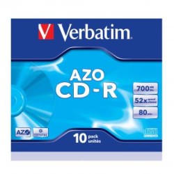 Verbatim CD-R, 43326, DataLife PLUS, 1-pack, 700MB, 52x, 80min., Crystal, jewel box, Cena za 1 szt