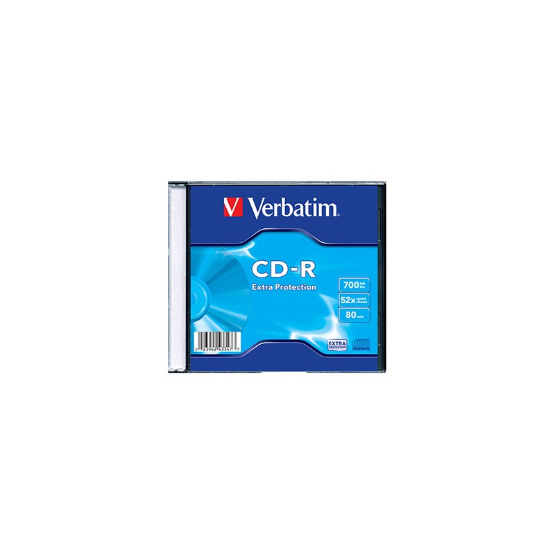 Verbatim CD-R, 43347, DataLife, 1-pack, 700MB, Extra Protection, 52x, 80min., slim box, do archiwizacji danych