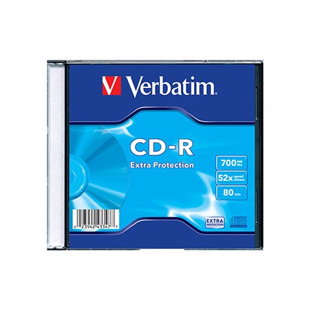 Verbatim CD-R, 43347, DataLife, 1-pack, 700MB, Extra Protection, 52x, 80min., slim box, do archiwizacji danych