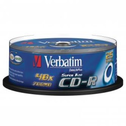 Verbatim CD-R, 43352, AZO Crystal, 25-pack, 700MB, 52x, 80min., 12cm, bez możliwości nadruku, cake box, do archiwizacji danych