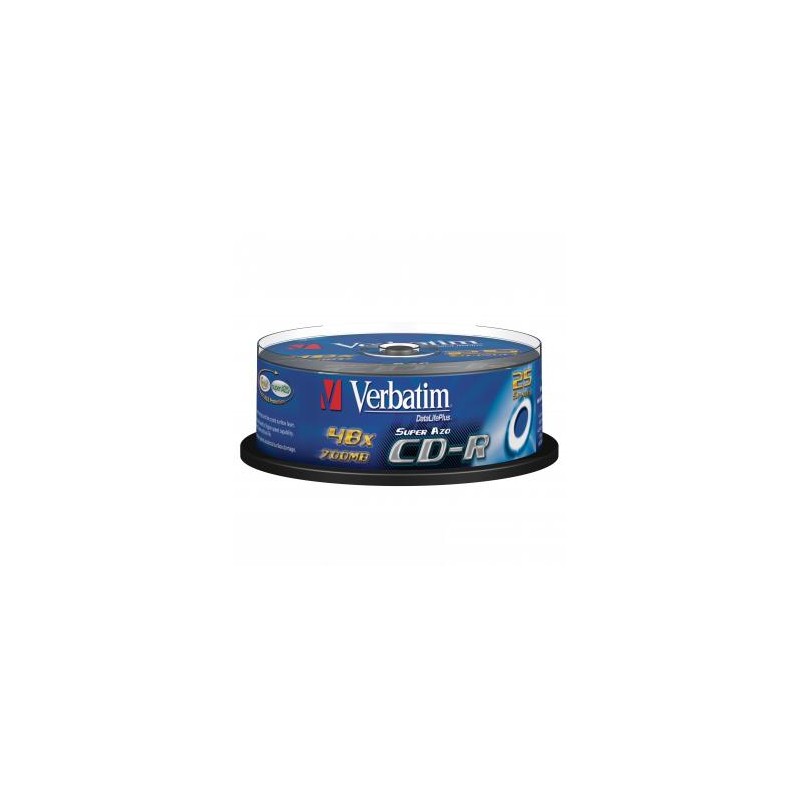 Verbatim CD-R, 43352, AZO Crystal, 25-pack, 700MB, 52x, 80min., 12cm, bez możliwości nadruku, cake box, do archiwizacji danych
