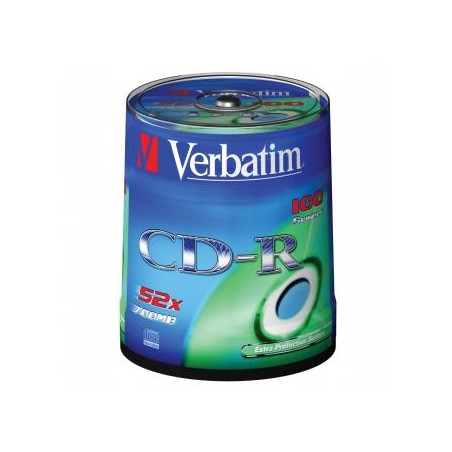 Verbatim CD-R, 43411, Extra Protection, 100-pack, 700MB, 52x, 80min., 12cm, bez możliwości nadruku, spindle, do archiwizacji dan