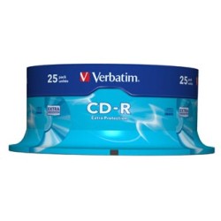 Verbatim CD-R, 43432, Extra Protection, 25-pack, 700MB, 52x, 80min., 12cm, bez możliwości nadruku, cake box, do archiwizacji dan