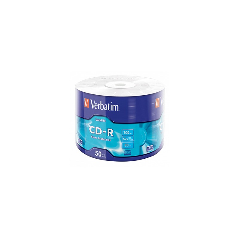 Verbatim CD-R, 43787, Extra Protection, 50-pack, 700MB, 52x, 80min., 12cm, bez możliwości nadruku, wrap, do archiwizacji danych