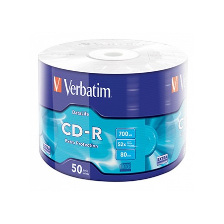 Verbatim CD-R, 43787, Extra Protection, 50-pack, 700MB, 52x, 80min., 12cm, bez możliwości nadruku, wrap, do archiwizacji danych