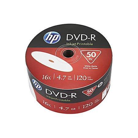 HP DVD-R, Inkjet Printable, DME00070WIP-3, 69302, 4.7GB, 16x, bulk, 50-pack, 12cm, do archiwizacji danych