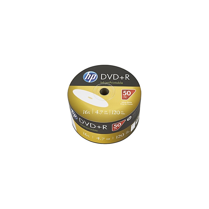 HP DVD+R, Inkjet Printable, DRE00070WIP-3, 4.7GB, 16x, bulk, 50-pack, 69304, 12cm, do archiwizacji danych