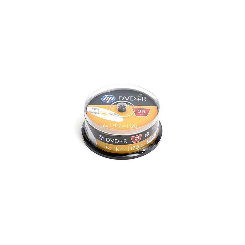 HP DVD+R, 69329, DRE00025-3, 4.7GB, 16x, cake box, 25-pack, bez możliwości nadruku, 12cm, do archiwizacji danych