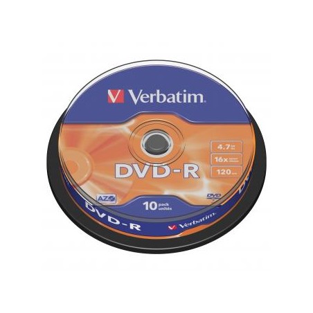 Verbatim DVD-R, Matt Silver, 43523, 4.7GB, 16x, spindle, 10-pack, bez możliwości nadruku, 12cm, do archiwizacji danych