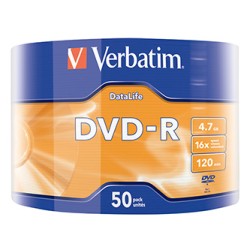 Verbatim DVD-R, Matt Silver, 43791, 4.7GB, 16x, wrap, 50-pack, bez możliwości nadruku, 12cm, do archiwizacji danych