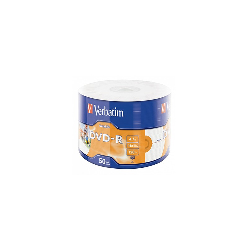 Verbatim DVD-R, Inkjet Printable, 43793, 4.7GB, 16x, wrap, 50-pack, printable, do archiwizacji danych