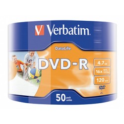 Verbatim DVD-R, Inkjet Printable, 43793, 4.7GB, 16x, wrap, 50-pack, printable, do archiwizacji danych