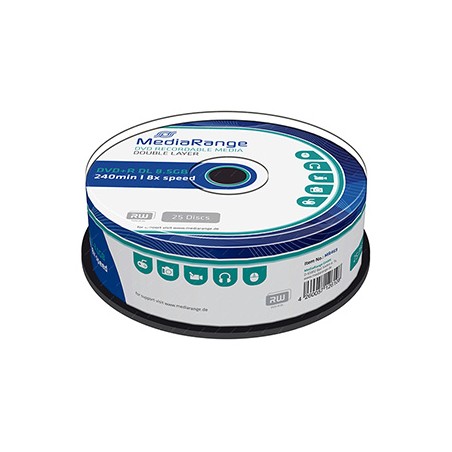 Mediarange DVD+R, MR469, 8.5GB, 8x, cake box, 25-pack, bez możliwości nadruku, 12cm, Double Layer, do archiwizacji danych