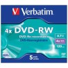 Verbatim DVD-RW, Matt Silver, 43285, 4.7GB, 4x, jewel box, 5-pack, bez możliwości nadruku, 12cm, do archiwizacji danych