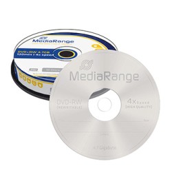 Mediarange DVD+RW, Double Layer Gnkjet Printable, MR451, 4.7GB, 4x, cake box, 10-pack, bez możliwości nadruku, 12cm, do archiwiz