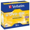 Verbatim DVD+RW, Matt Silver, 43229, 4.7GB, 4x, jewel box, 5-pack, bez możliwości nadruku, 12cm, do archiwizacji danych