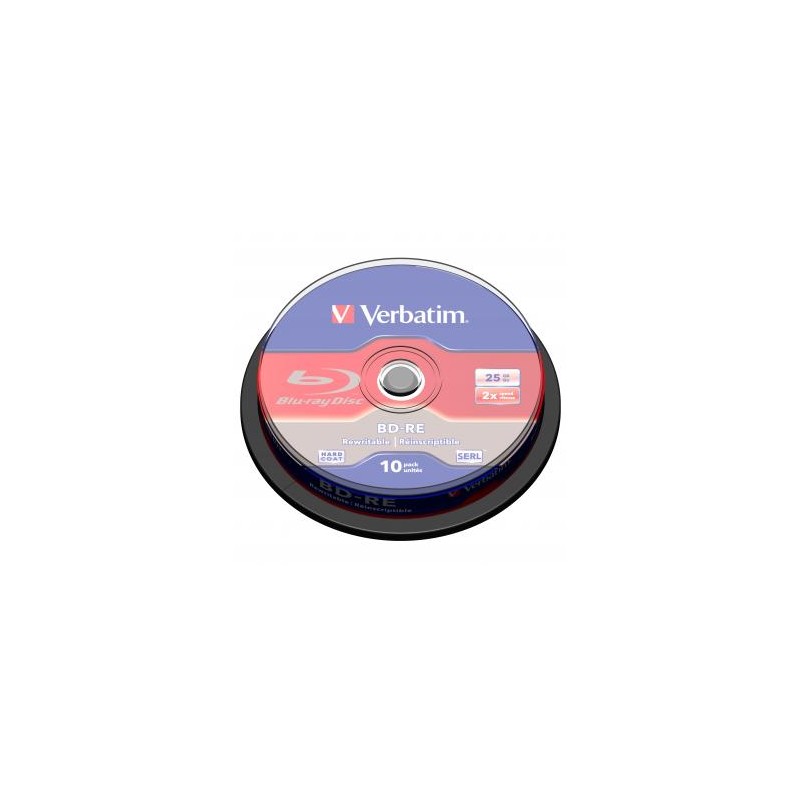 Verbatim BD-RE, Single Layer ScratchGuard Plus, 25GB, cake box, 43694, 2x, 10-pack, do archiwizacji danych