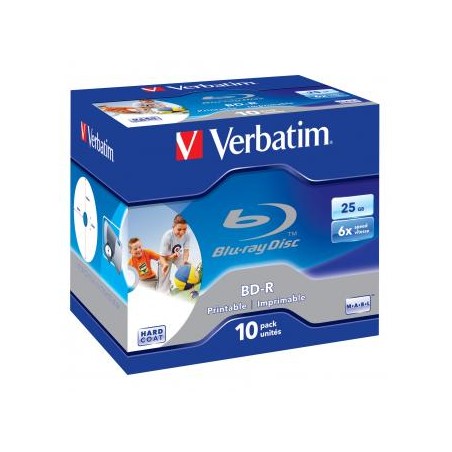 Verbatim BD-R, Single Layer Printable ScratchGuard Plus, 25GB, jewel box, 43713, 6x, 10-pack, do archiwizacji danych
