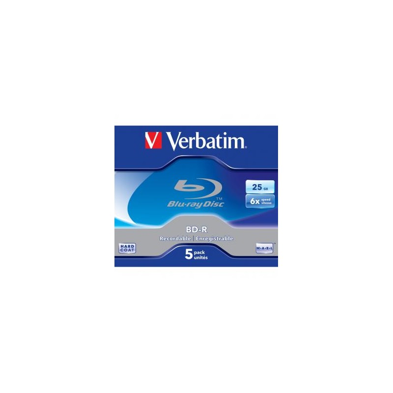 Verbatim BD-R, Single Layer 25GB, jewel box, 43715, 6x, 5-pack, do archiwizacji danych