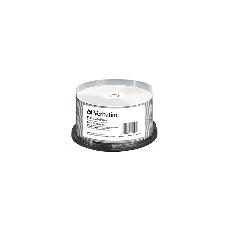 Verbatim BD-R, Single Layer 25GB, spindle, 43743, 6x, 25-pack