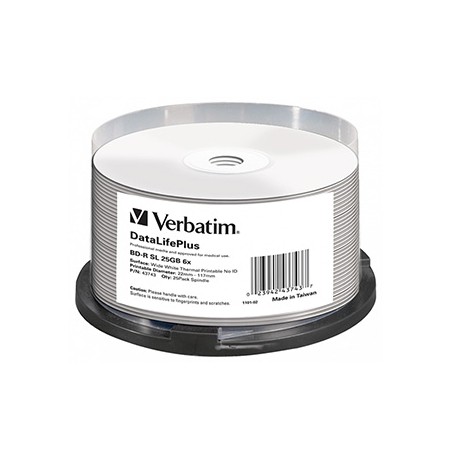 Verbatim BD-R, Single Layer 25GB, spindle, 43743, 6x, 25-pack