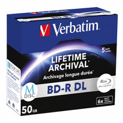 Verbatim BD-R DL, LIFETIME ARCHIVAL, 50GB, jewel case, 43846, 6x, Opakowanie 5 szt