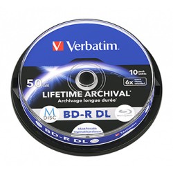 Verbatim BD-R DL, 50 GB, LIFETIME ARCHIVAL, spindle, 43847, 6x, 10 szt, do archiwizacji danych