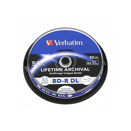 Verbatim BD-R DL, 50 GB, LIFETIME ARCHIVAL, spindle, 43847, 6x, 10 szt, do archiwizacji danych