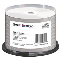 Smartdisk BD-R, White Inkjet Printable, 25GB, Spindle, 69835, 50-pack, do archiwizacji danych