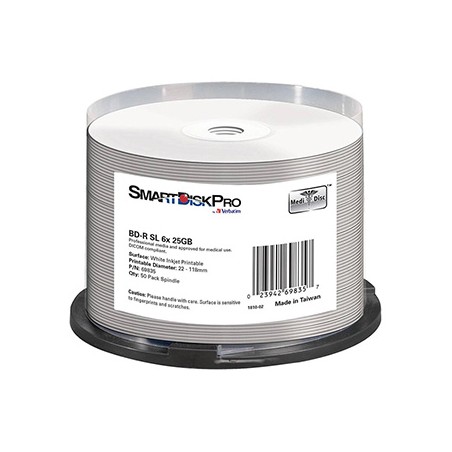 Smartdisk BD-R, White Inkjet Printable, 25GB, Spindle, 69835, 50-pack, do archiwizacji danych