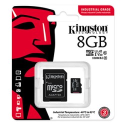 Kingston Karta pamięci Micro Secure Digital Card Industria, 8GB, micro SDHC, SDCIT2/8GB, UHS-I U3 (Class 10), V30, A1, pSLC kart