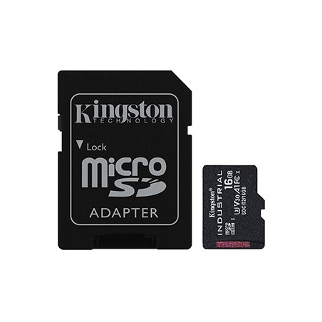 Kingston karta pamięci Industrial C10, 16GB, micro SDHC, SDCIT2/16GB, UHS-I U3 (Class 10), V30, A1, pSLC karta + adapter