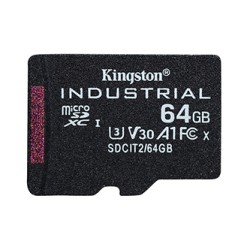 Kingston karta pamięci Industrial C10, 64GB, micro SDxc, SDCIT2/64GB, UHS-I U3 (Class 10), pSLC karta + adapter, V30, A1