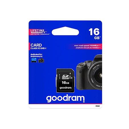 Goodram Karta pamięci Secure Digital Card, 16GB, SDHC, S1A0-0160R12, UHS-I U1 (Class 10)