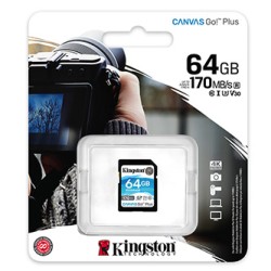 Kingston karta pamięci Canvas Go! Plus, 64GB, SDXC, SDG3/64GB, UHS-I U3 (Class 10), V30