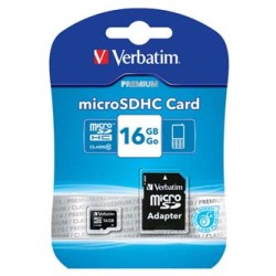 Verbatim Karta  pamięci Micro Secure Digital Card Premium, 16GB, micro SDHC, 44082, UHS-I U1 (Class 10), z adapterm