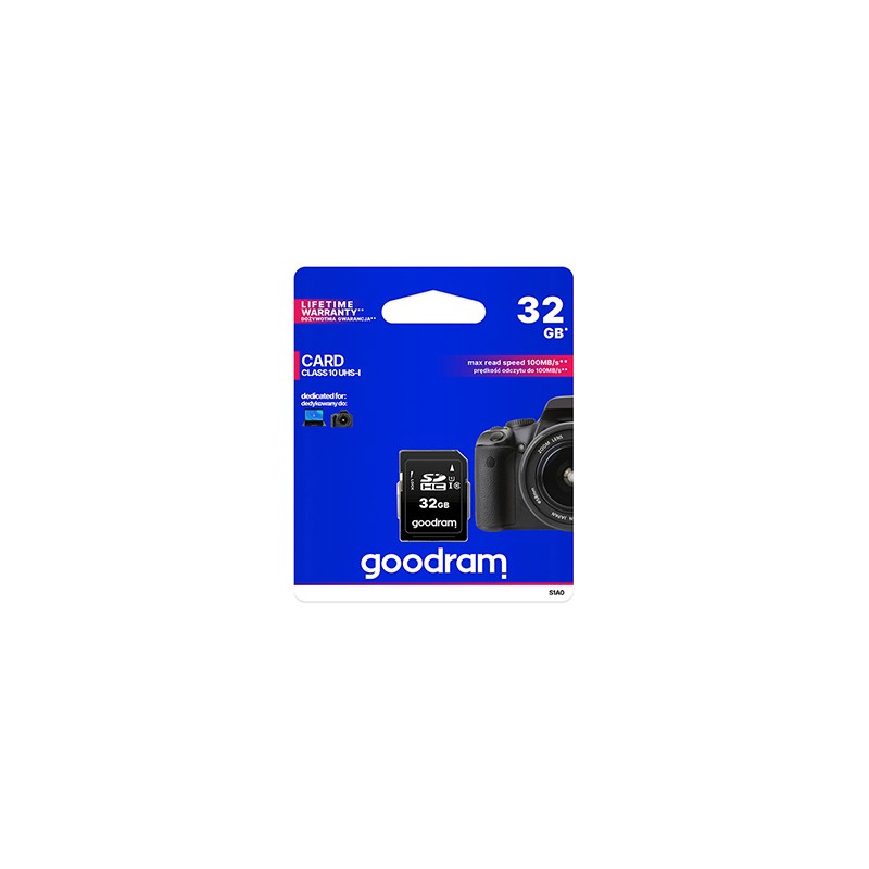 Goodram Karta pamięci Secure Digital Card, 32GB, SDHC, S1A0-0320R12, UHS-I U1 (Class 10)